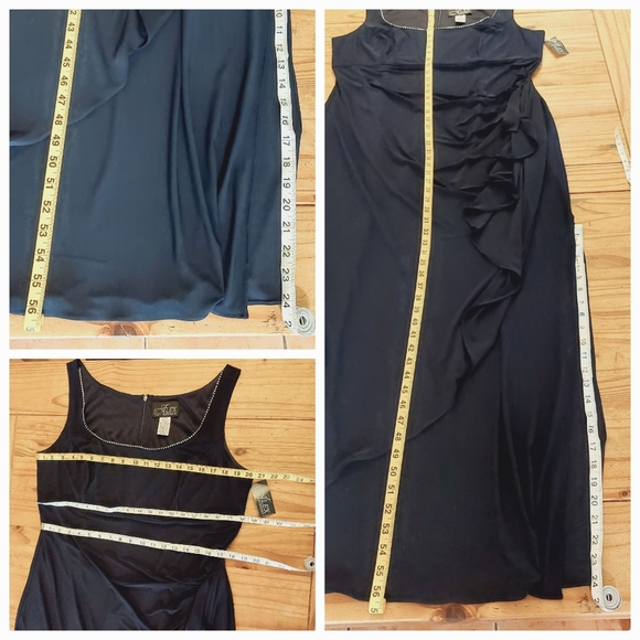 SOLD!!°  NWT Alex Evenings Sleeveless Rhinestones Neckline Navy Blue Long Dress - Picture 10 of 12